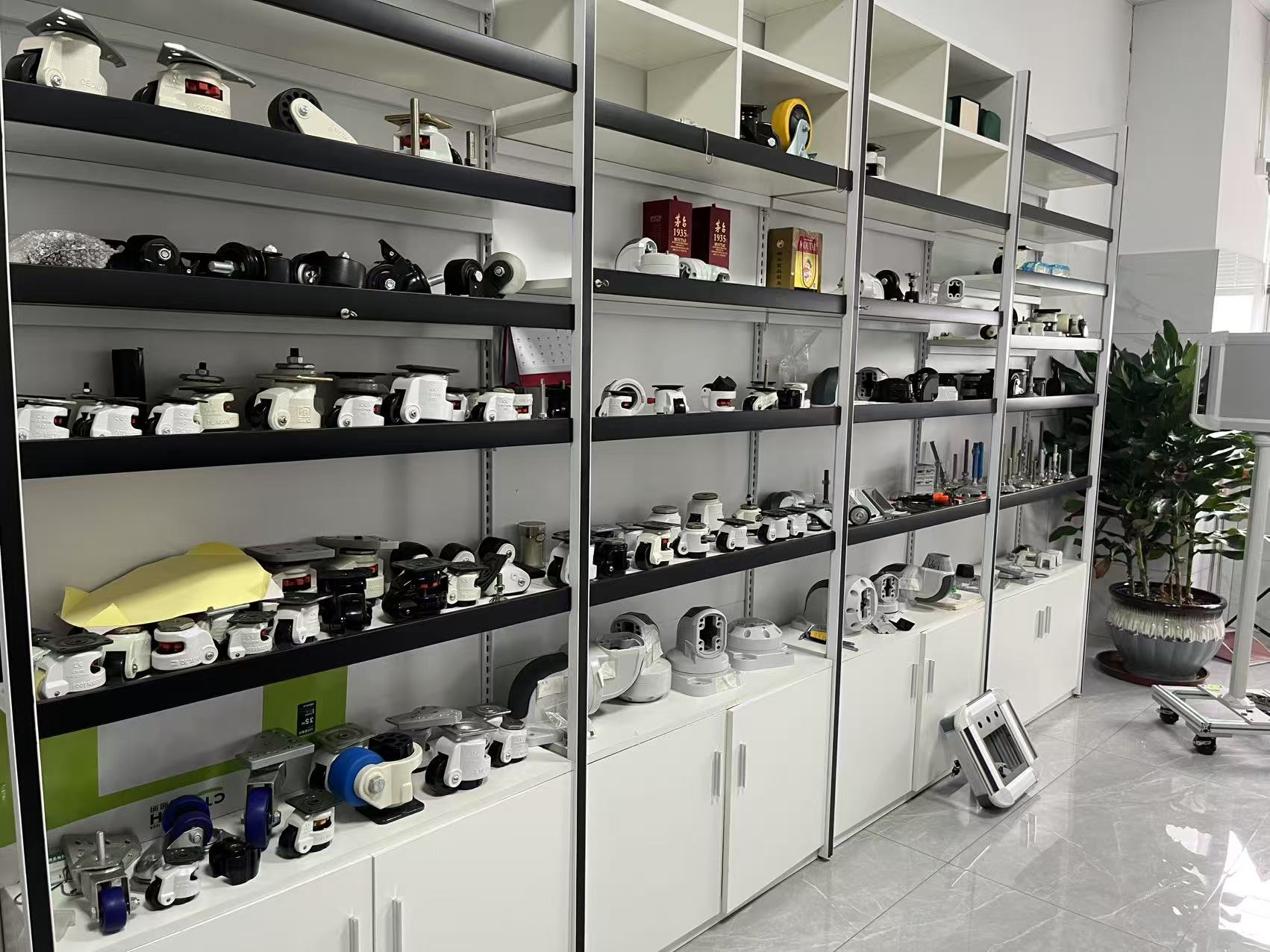 Support arm system and Leveling caster production site