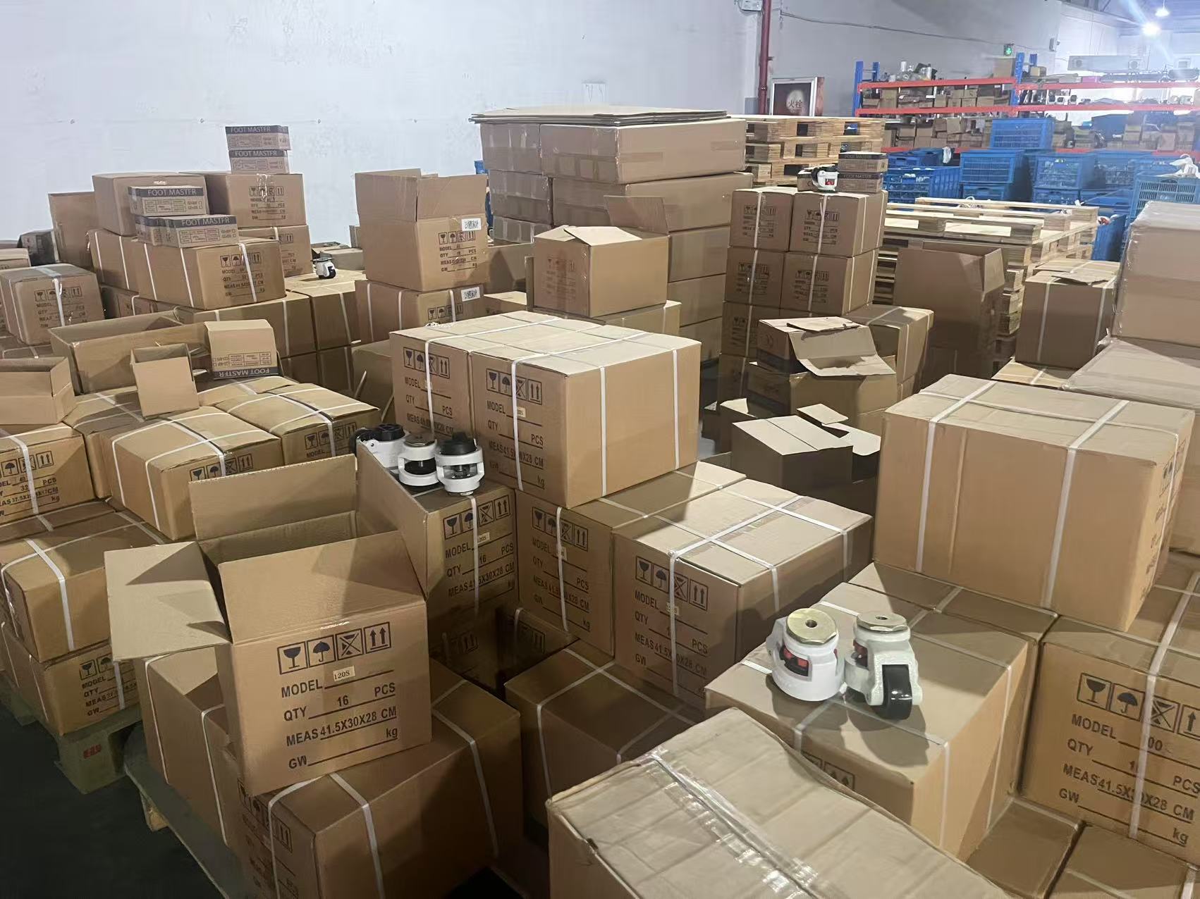 Support arm system and Leveling caster production site