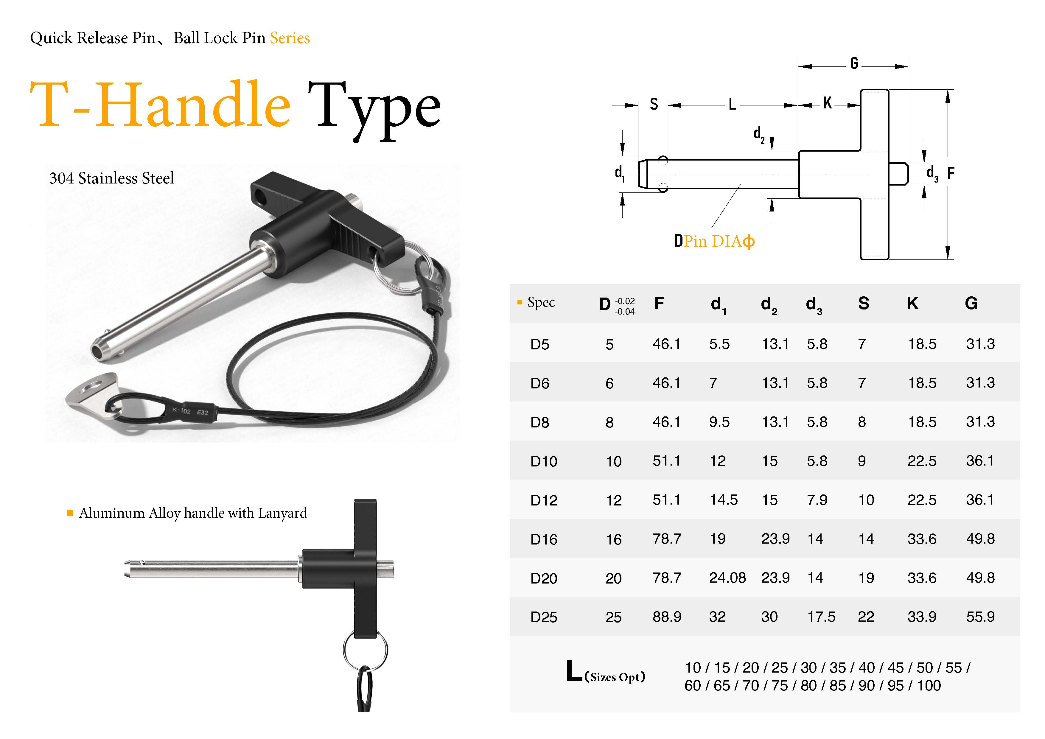 T-Handle Quick Release Ball Lock Pin | 17-4PH Stainless Steel | MS17985 Standard | JDF T-Handle Quick Release Ball Lock Pin | 17-4PH Stainless Steel | MS17985 Standard | JDF